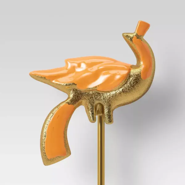 Iron and Aluminum Bird Pot Stake Orange - Opalhouse™