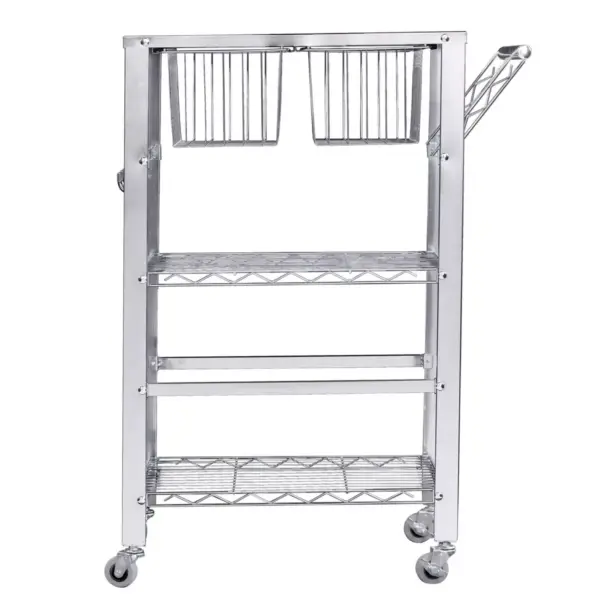 Tanfin Metal Serving Cart Chrome - Aiden Lane