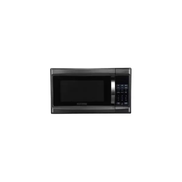 Black+Decker 1000 Watt 1.3 Cubic Feet Microwave with Digital Touch Controls and Display, Black Stainless Steel