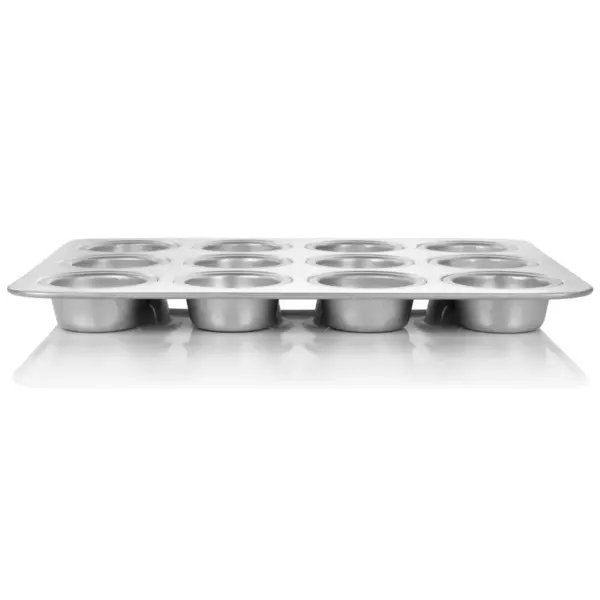 Oster Baker's Glee 12 Cup Aluminum Muffin Pan in Silver