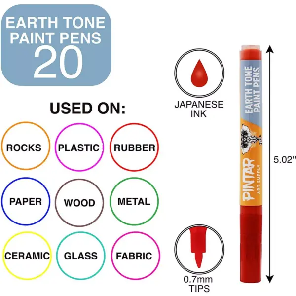 Pintar Art Supply Earth Tone Paint Pens