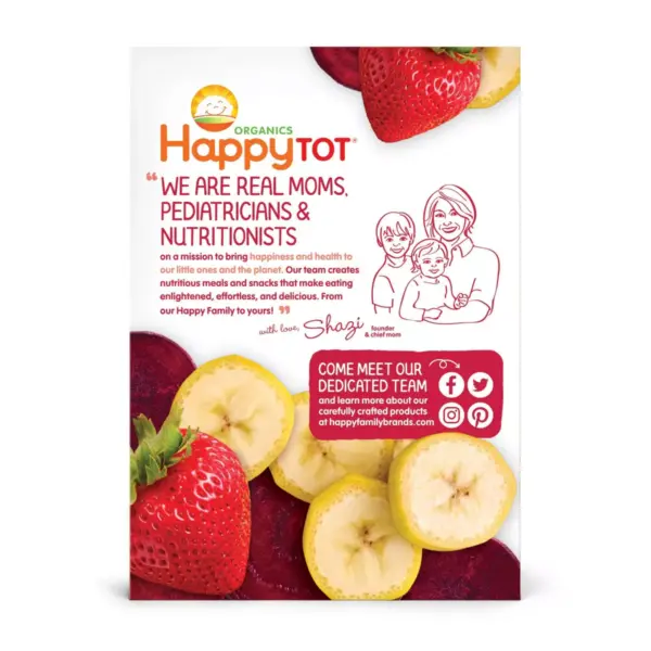 HappyTot Super Smart 4pk Organic Bananas Beets & Strawberries Baby Food Pouch - 16oz