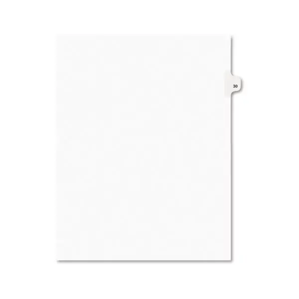 Avery-Style Legal Exhibit Side Tab Divider Title: 30 Letter White 25/Pack 01030