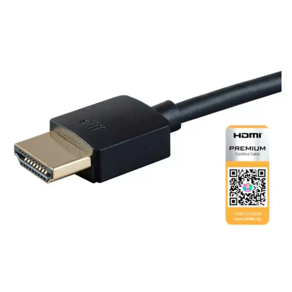 Monoprice High Speed HDMI Cable - 5 Feet - Black| Certified Premium, 4K@60Hz, HDR, 18Gbps, 36AWG, YUV, 4:4:4 - Ultra Slim Series