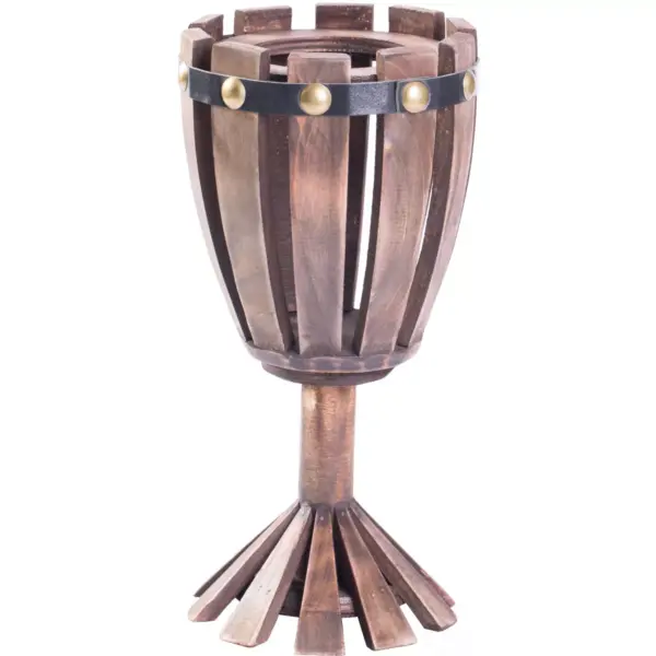 Vintiquewise Wooden Wine Goblet Shaped Vintage Decorative Single Bottle Wine Holder