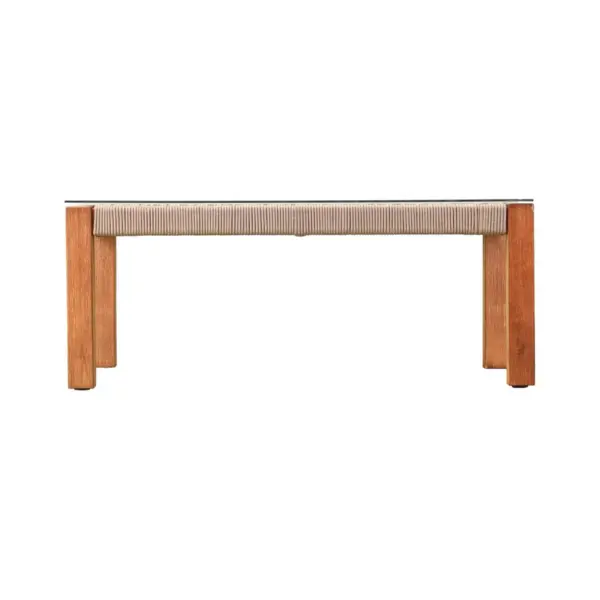 Celadon Indoor/Outdoor GlassTop Rectangle Cocktail Table - Natural - Aiden Lane