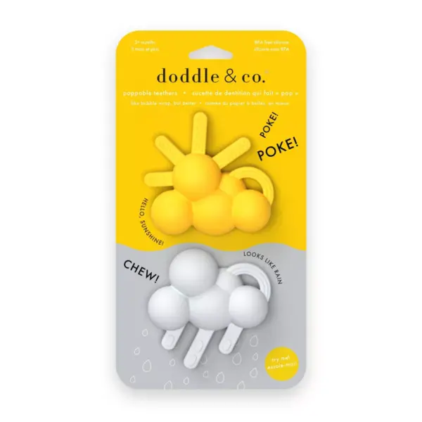 Doddle & Co. The Chew Teether Poppable Bubbles Teether - Sun & Rain - 2pk