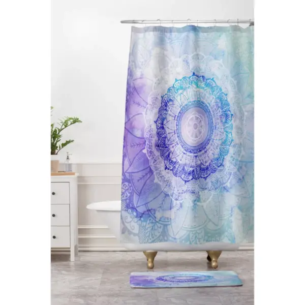 Geometric Bath Mat Blue - Deny Designs