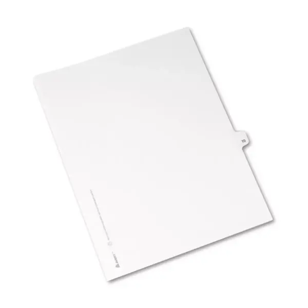 Avery-Style Legal Exhibit Side Tab Divider Title: 10 Letter White 25/Pack 11920