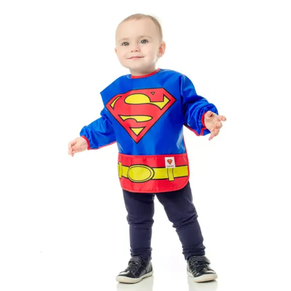 Bumkins DC Comics Costume Sleeved Superman Bib - Blue