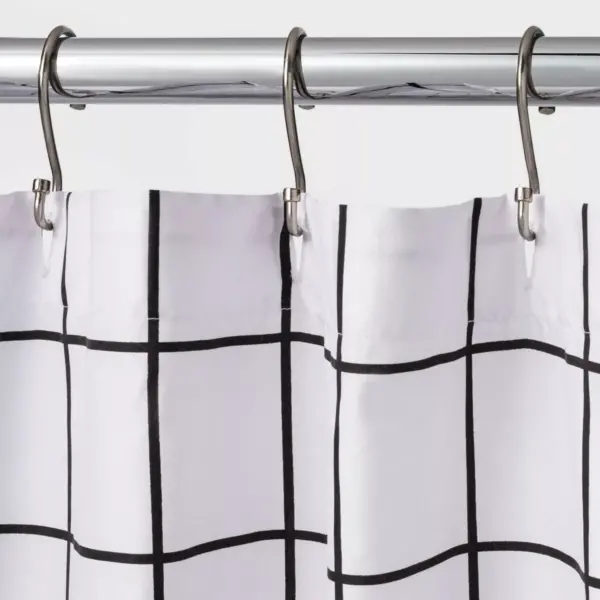 Microfiber Shower Curtain Black/White - Room Essentials™