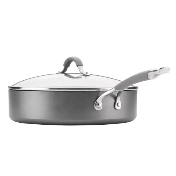 Circulon Elementum 5qt Hard Anodized Aluminum Nonstick Saute Pan with Lid Gray