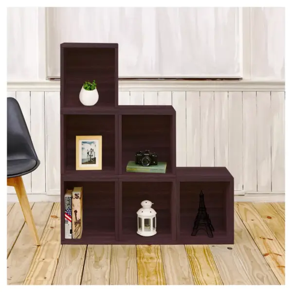 Way Basics Stackable Eco Storage Cube Cubby Organizer Espresso Wood Grain