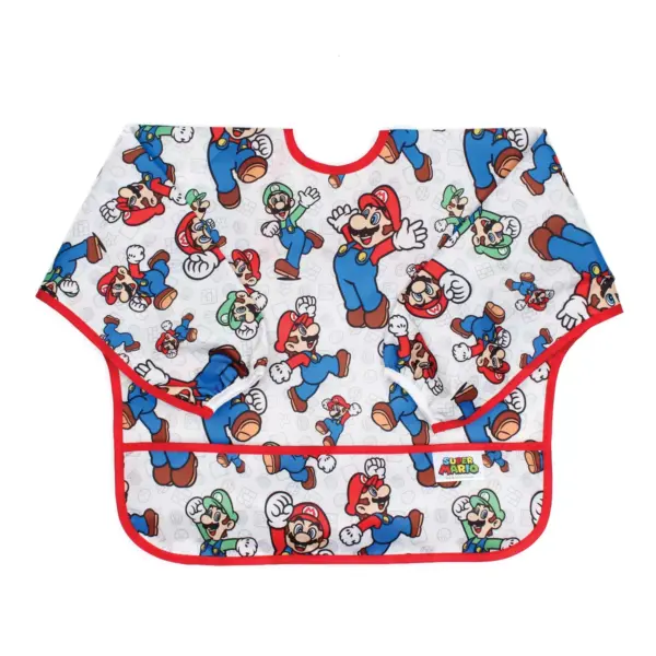 Bumkins Nintendo Sleeved Bib - Mario and Luigi