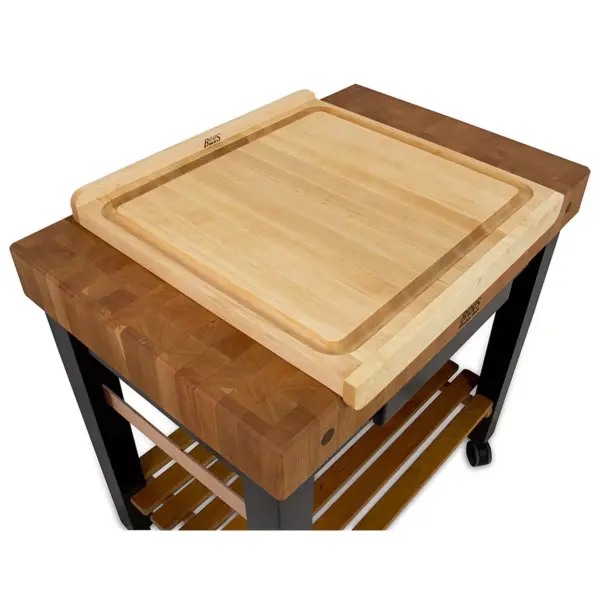 John Boos 23.75 Inch Wide 1.5 Inch Thick Reversible Square Cutting Board Block with Juice Groove , 23.75 x 23.75 x 1.5 Inches, Maple Wood