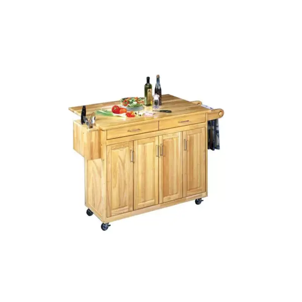 Breakfast Bar Kitchen Cart Light Wood - Home Styles