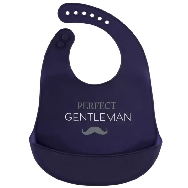 Hudson Baby Infant Boy Silicone Bibs 2pk, Perfect Gentlemen, One Size