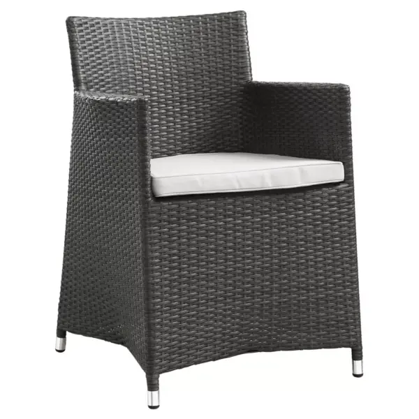 Junction Armchair Outdoor Patio Wicker Set of 2 in Brown White - Modway