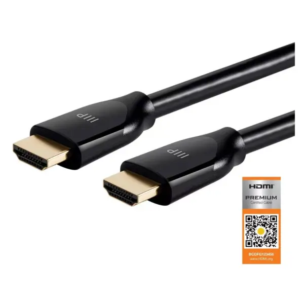 Monoprice Certified Premium High Speed HDMI Cable, 4K @ 60Hz, HDR, 18Gbps, 28AWG, YUV 4:4:4, 15ft, Black