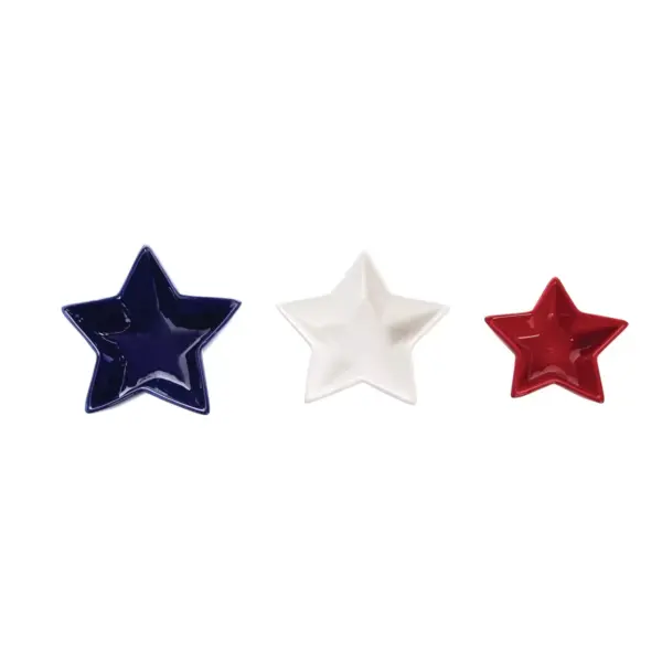 C&F Home Patriotic July 4th Star Shaped Dish Set of 3