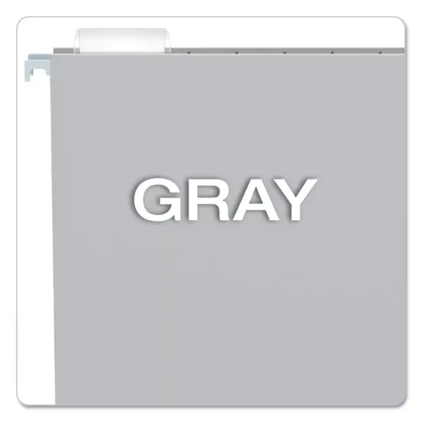 Pendaflex Essentials Colored Hanging Folders 1/5 Tab Letter Gray 25/Box 81604