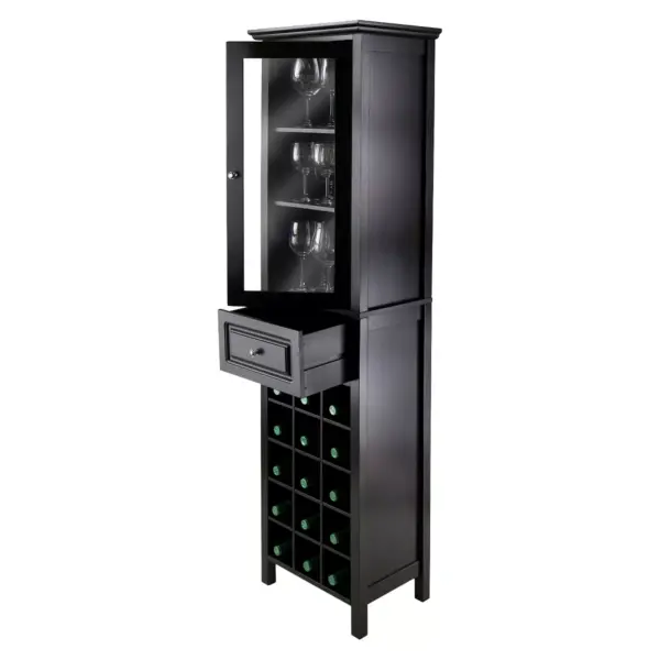 Wine Cabinet Wood/Black - Winsome