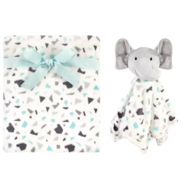 Luvable Friends Baby Plush Blanket and Security Blanket, Terrazzo Elephant, One Size