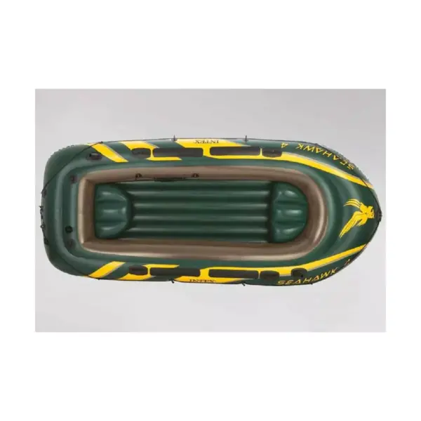 Intex Seahawk 4 Inflatable 4 Person Floating Boat Raft Set with Oars & Air Pump