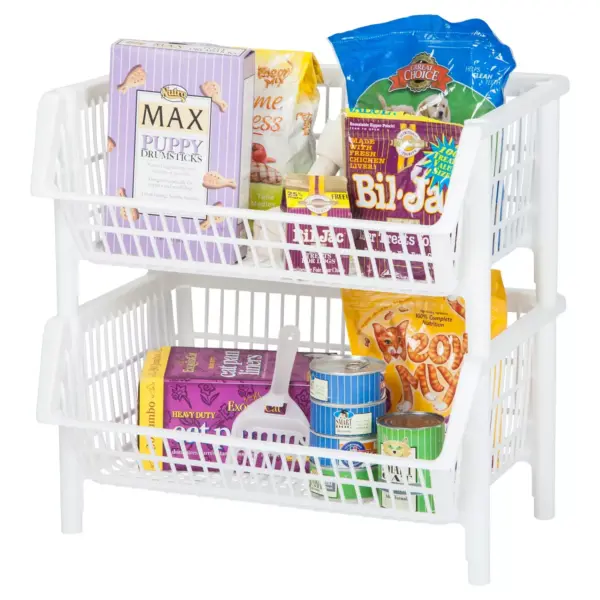 IRIS 4pk Jumbo Stacking Plastic Storage Basket