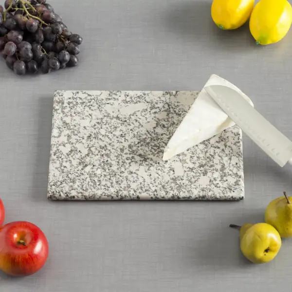 Home Basics 8 x 12 Granite Cutting Board, White