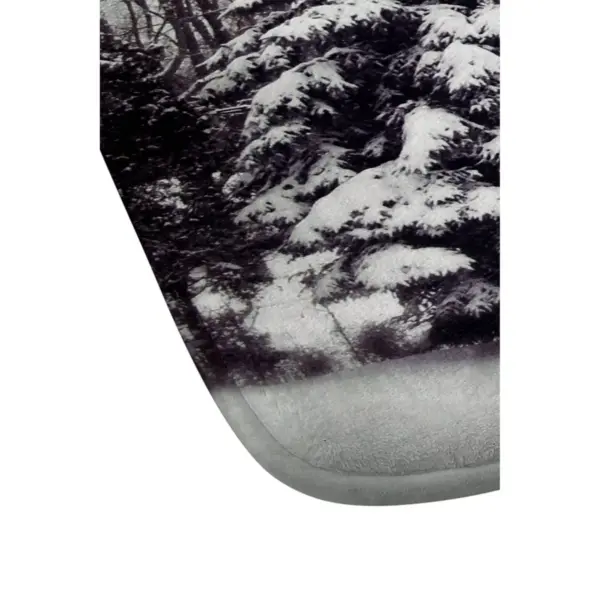 24"x36" Snow and Pines Bath Mat Black/Gray - Deny Designs