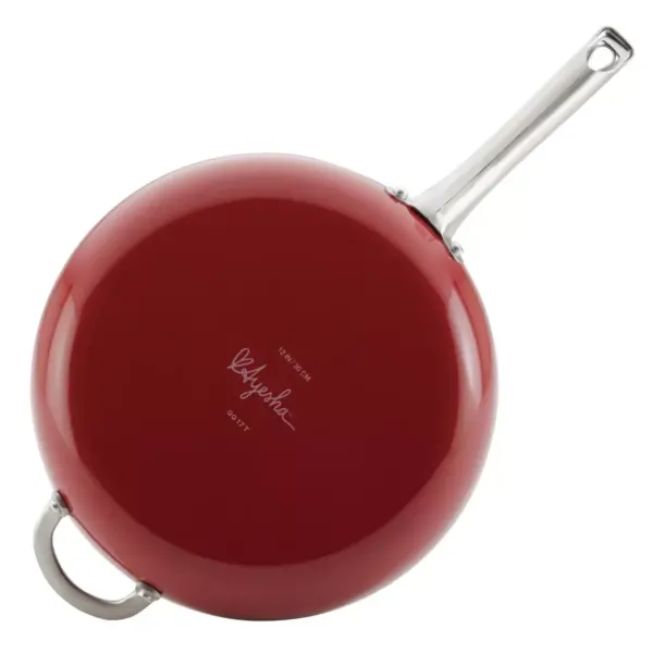 Ayesha Curry 12" Home Collection Porcelain Enamel Nonstick Covered Deep Skillet With Helper Handle