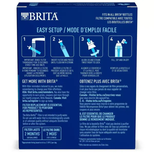 Brita 3ct Bottle Filter - Black