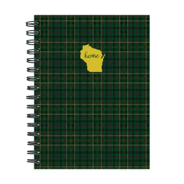 Journal 7.25" x 9.25" Green Plaid - Wisconsin