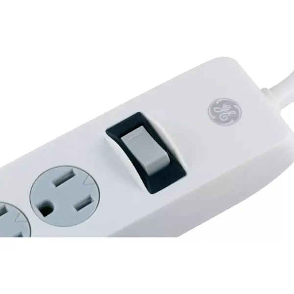 General Electric 6' Extension Cord With 4 Outlet 2 USB Surge Protector White