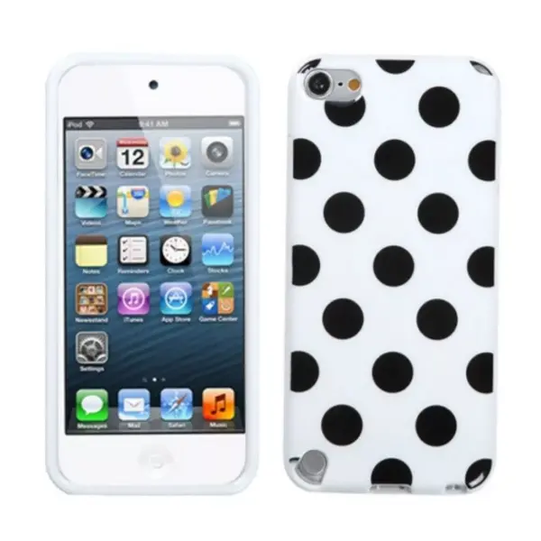 MYBAT For Apple iPod Touch 5th Gen/6th Gen White Black Polka Dots Skin Case Cover