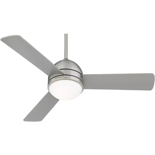 44" Casa Vieja Modern Ceiling Fan with Light LED Brushed Nickel Opal Frosted Glass for Living Room Kitchen Bedroom Dining