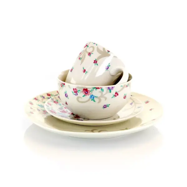 Gibson Home 16pc Ceramic Floral Splash Dinnerware Set