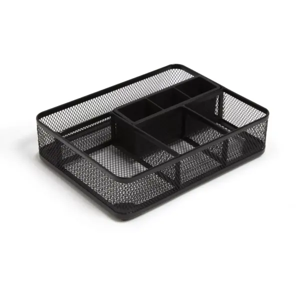 TRU RED 7 Compartment Mesh Drawer Organizer, Matte Black TR57544-CC