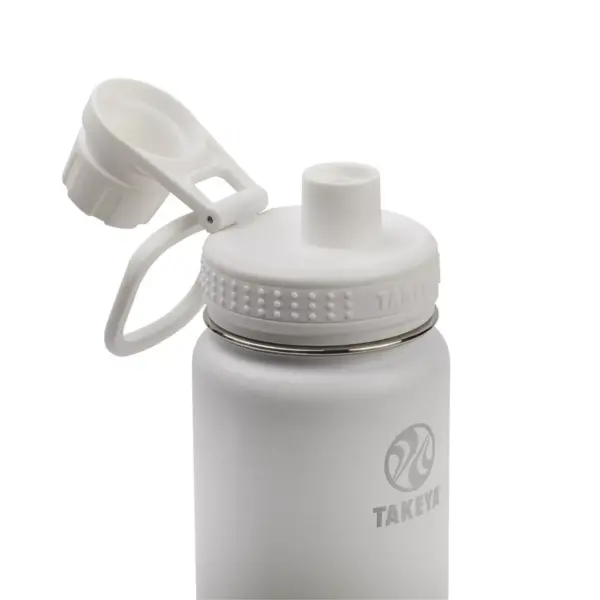 Takeya 18oz Actives Insulated Stainless Steel Water Bottle with Spout Lid - Artic White