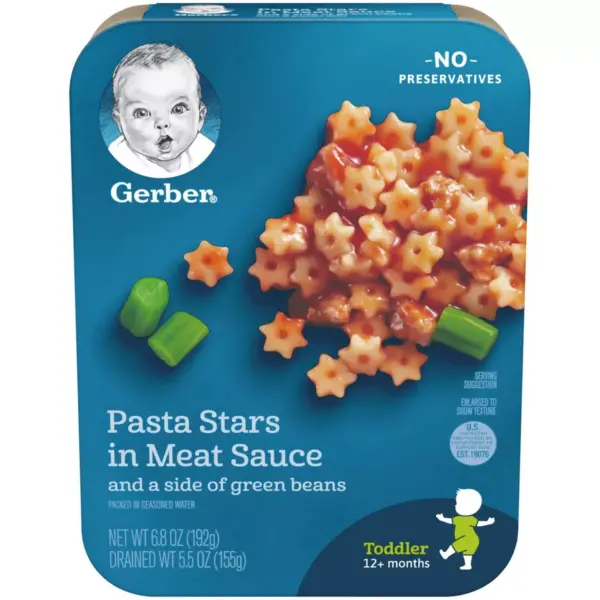 Gerber Lil' Entrees Pasta Stars in Meat Sauce with Green Beans - 6.8oz