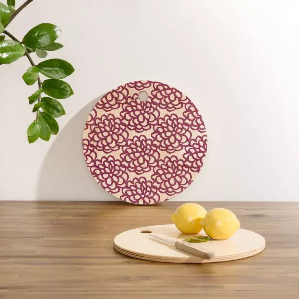 13" Wood Sunshine Canteen Dahlia Floral Cutting Board - society6