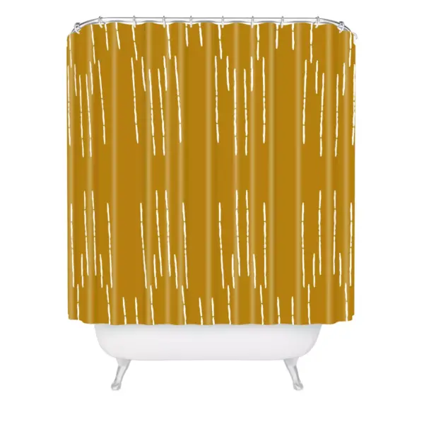 La Jardin Noir III Shower Curtain Mustard - Deny Designs