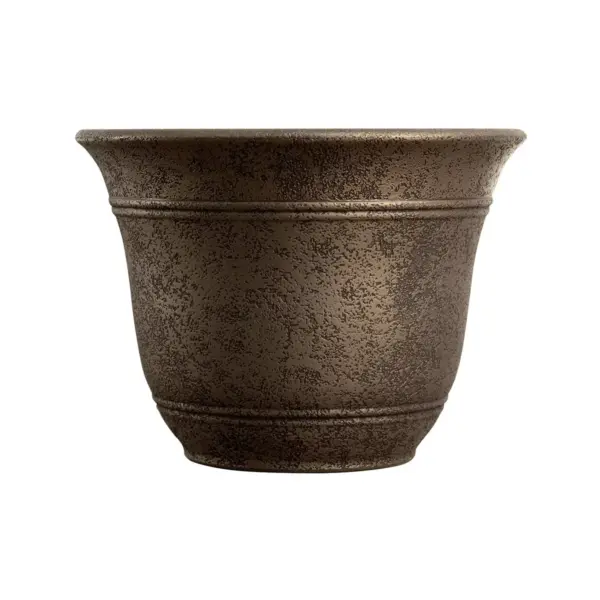 HC Companies SRA10001P02 Sierra 10 Inch Self Watering Round Weather Resistant Plastic Resin Flower Garden Planter Pot Container, Celtic Bronze