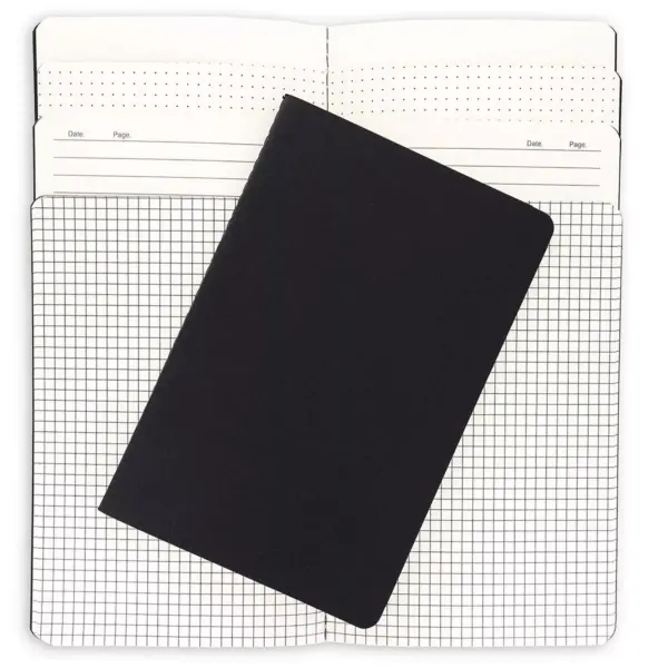 Paper Junkie 12-Pack Black Kraft Cover Traveler Notebook Journals (4 Patterns, 30 Pages, 5.5 x 8.25 in)