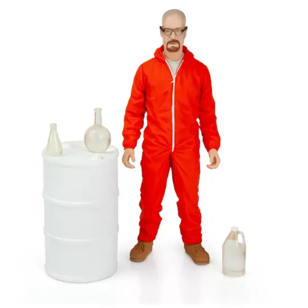 Mezco Toyz Breaking Bad Walter White In Orange Hazmat Suit Figure | Measures 6 Inches Tall