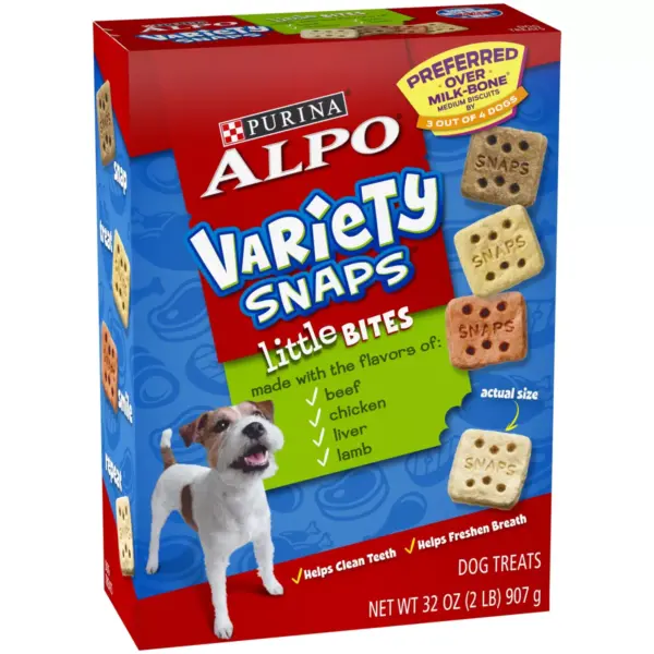 Purina Alpo Variety Snaps Little Bites Beef, Chicken, Liver & Lamb Flavor Dog Treats - 32oz