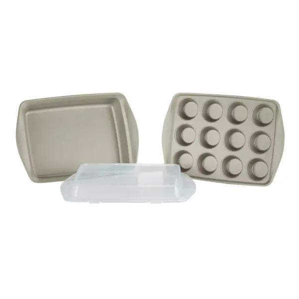 Rachael Ray 3pc Nonstick Bakeware Set Silver