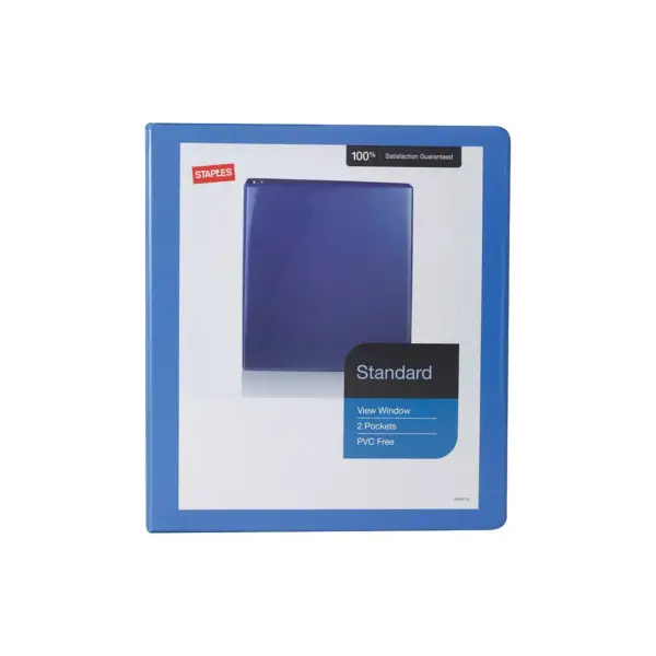 Staples Standard 1" 3-Ring View Binder Periwinkle (26434-CC) 82655