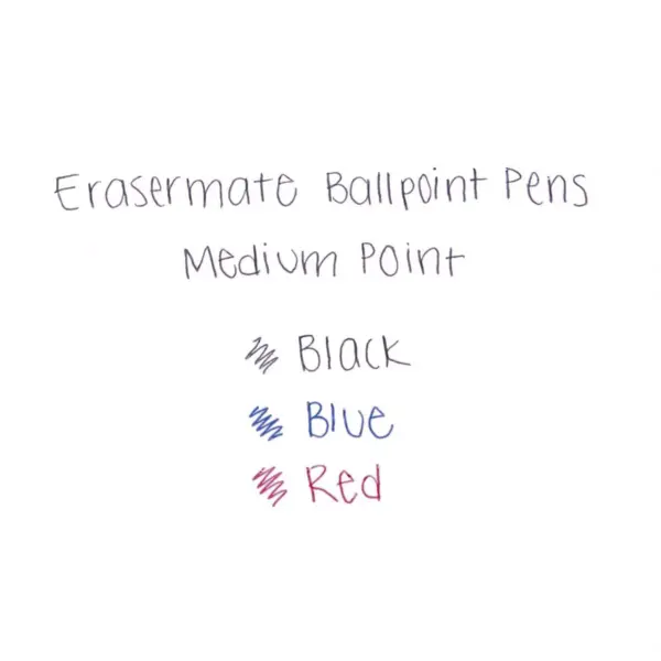 Paper Mate Eraser Mate 12pk Ballpoint Erasable Pens Medium - Red Ink